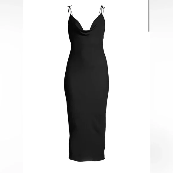 open lace back dress Kiki de Montparnasse Soie Tie Back Flared Midi Slip S